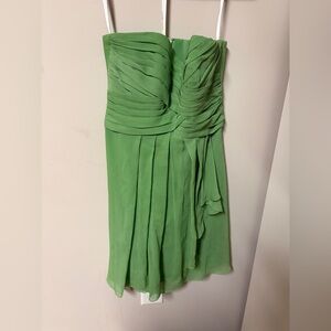 David's Bridal Strapless Green Dress